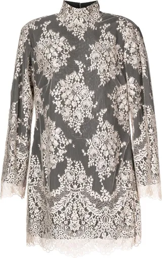 Open-Back Lace Mini Dress