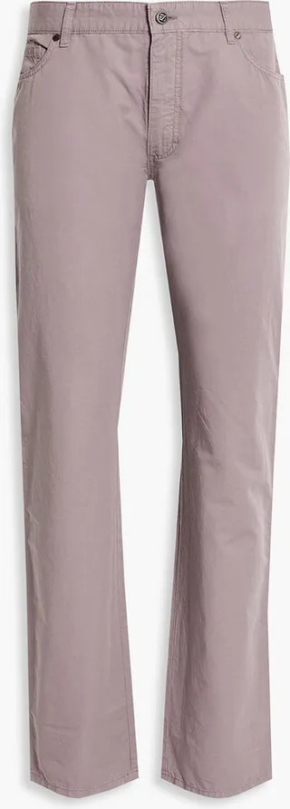 Cotton and linen-blend twill pants