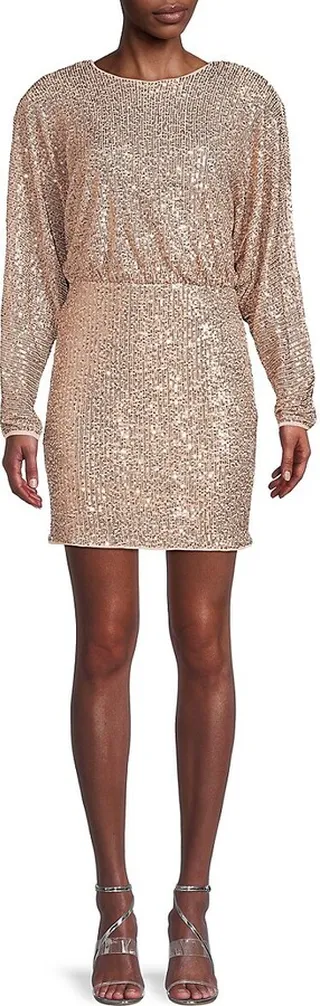 Sequin Mini Blouson Dress