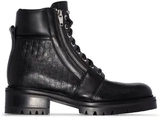 Ranger logo embossed combat boots