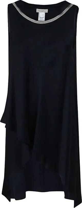 Lycopus Sleeveless Long Asymmetrical Tunic With Lurex