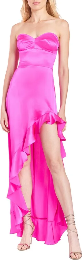 Amalia Strapless Ruffle Silk Gown