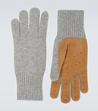 Cashmere and suede gloves