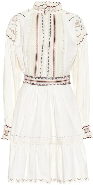 Embroidered cotton minidress