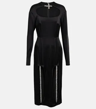 Cutout embellished midi dress
