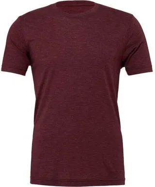 BELLA + CANVAS Canvas Mens Triblend Crew Neck Plain Short Sleeve T-Shirt (Maroon Triblend) - Purple