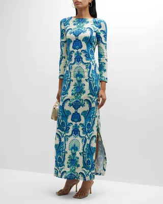 Aria Slim-Fit Cutout-Back Maxi Dress