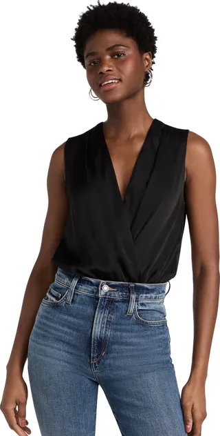 Favorite Daughter The Sleeveless Date Blouse Thong Bodysuit