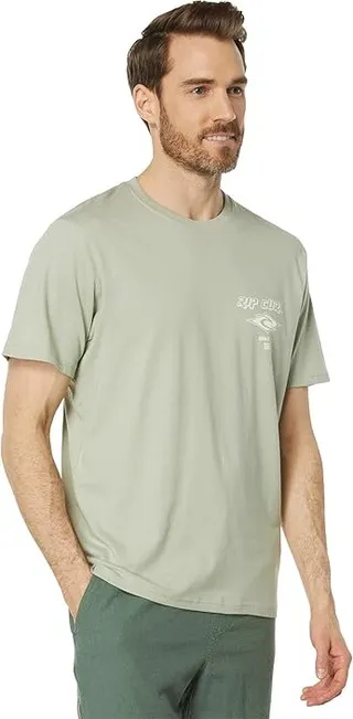 Rip Curl Fade Out Icon Short Sleeve Tee (Sage) Men's Clothing