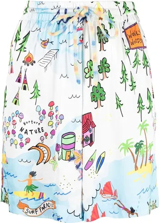 Graphic-Print Shorts
