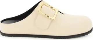 Leather Clogs With Buckle