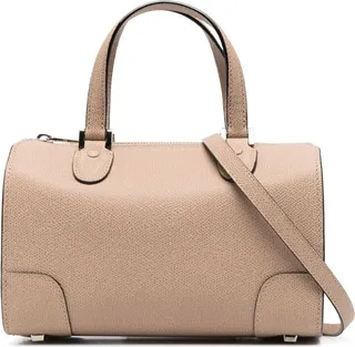 Grained-Texture Leather Tote Bag