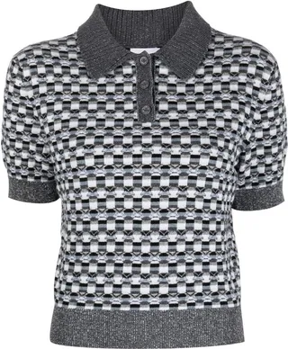 Intarsia-Knit Polo Shirt