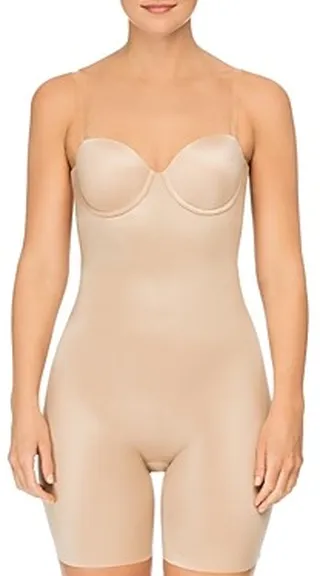 Spanx Suit Your Fancy Strapless Convertible Underwire Mid-Thigh Bodysuit