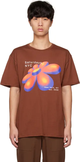 Saturdays NYC Brown 3D Daisy T-Shirt