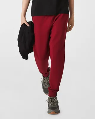 Men's Solid Active Double Face Slim Fit Joggers