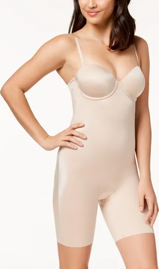 Suit Your Fancy Strapless Cupped Mid-Thigh Bodysuit