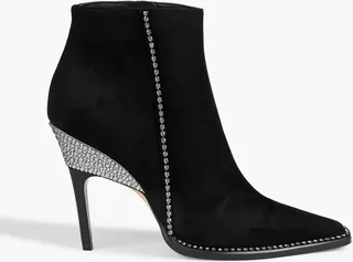 Brecken 100 crystal-embellished suede ankle boots