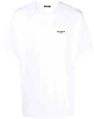 flocked logo-print T-shirt