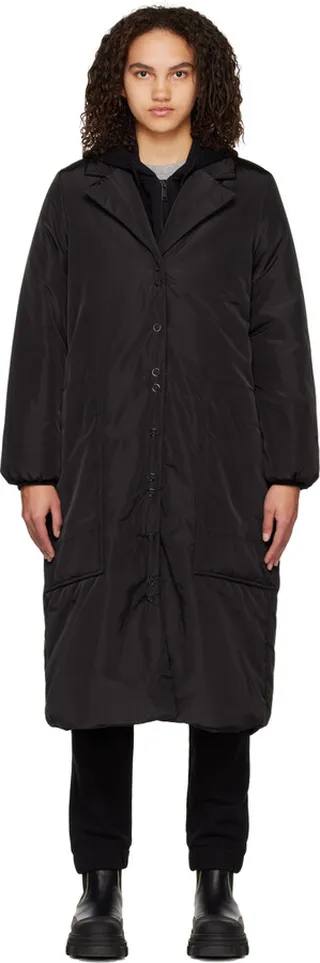 GANNI Black Relaxed-Fit Coat