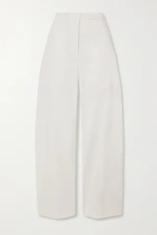 Matteau - Paneled Cotton-blend Straight-leg Pants - White