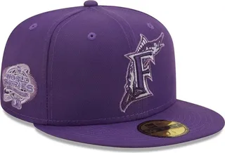 Men's New Era Purple Florida Marlins 2003 World Series Lavender Undervisor 59FIFTY Fitted Hat