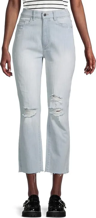 Mara Ankle High Rise Raw Hem Jeans