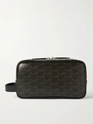 From Dusk Till Dawn Printed Leather-Trimmed Canvas Wash Bag