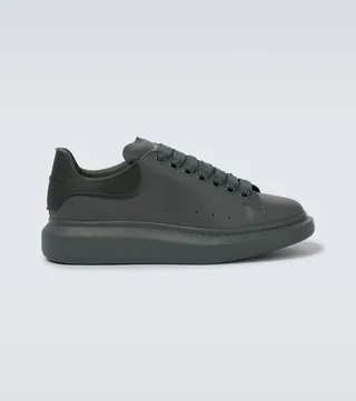 Oversized leather low-top sneakers