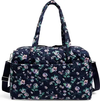 Vera Bradley Women's Performance Twill Medium Travel Duffel Bag Navy Garden