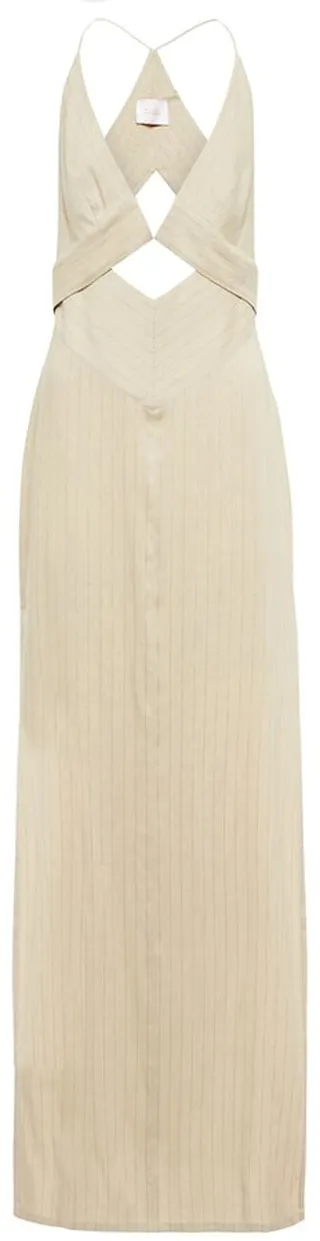 Isola linen-blend halterneck maxi dress