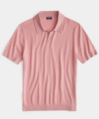 Lightweight Cashmere Montauk Polo in Rose Quartz