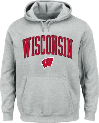 NCAA Wisconsin Badgers Men's Big & Tall Gray Hoodie - 4XL