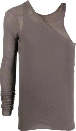 ribbed off-shoulder T-Shirt
