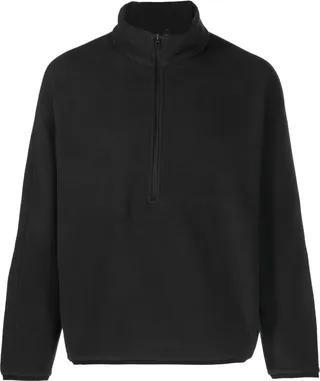 Black Half-Zip Polar Fleece Top