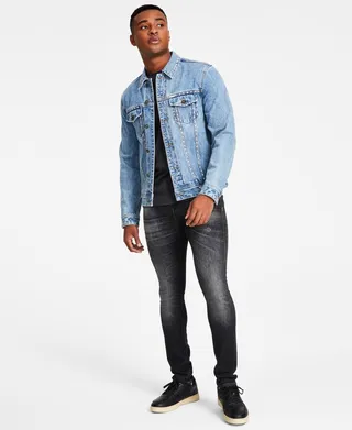 Guess Men's Dillon Studded Denim Jacket