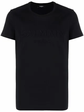 logo-embossed crew-neck T-shirt