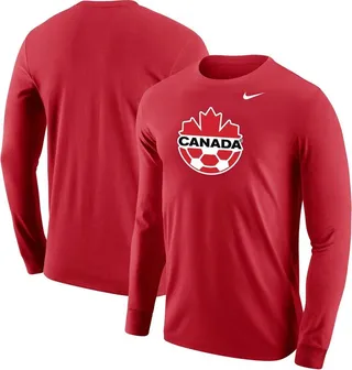 Men's Nike Red Canada Soccer Core Long Sleeve T-shirt