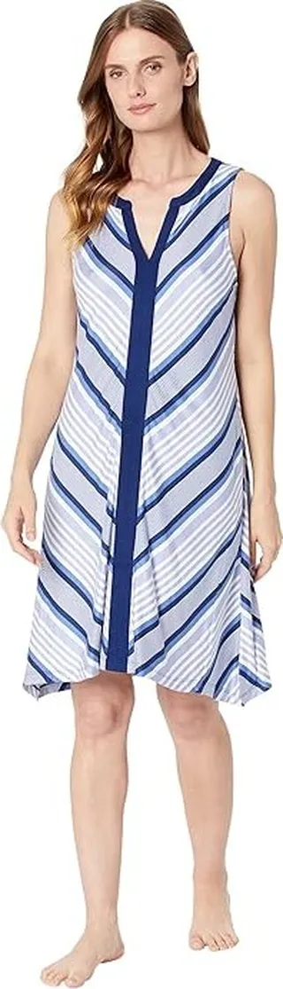Tommy Bahama Tank Sleep Dress (Blue Stripe) Women's Pajama Sets