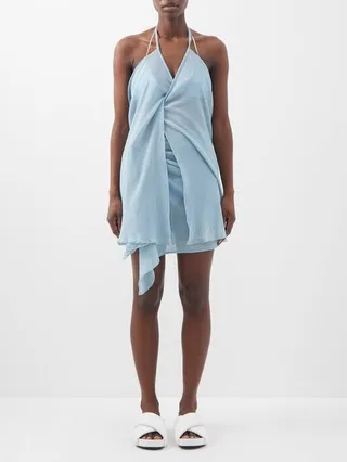 Halterneck Crepe Wrap Top