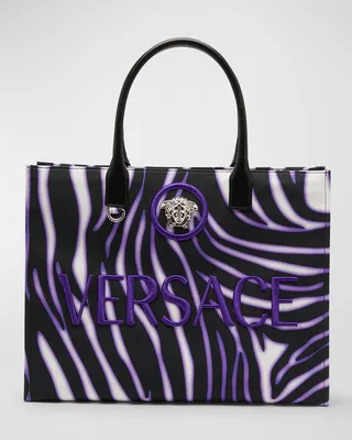 La Medusa Zebra-Print Box Tote Bag