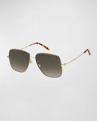 Gradient Square Metal Sunglasses