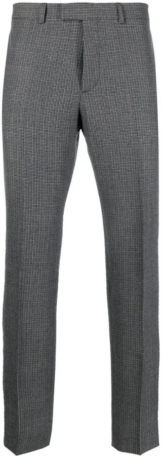 Straight-Leg Houndstooth Tailored Trousers
