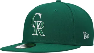 Men's New Era Kelly Green Colorado Rockies Logo White 59FIFTY Fitted Hat