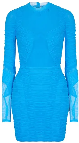 Ruched mesh minidress