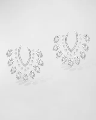 Desert Bloom 18K White Gold Diamond Earrings