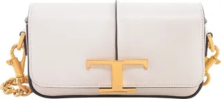 Leather shoulder bag with T Timeless detail