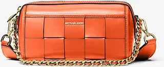 Jet Set Small Woven Leather Crossbody Bag
