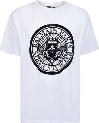 Balmain Logo Printed Crewneck T-Shirt