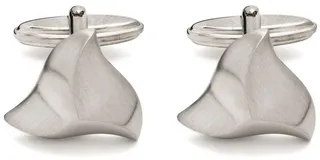 Polished Hammered-Finish Cufflinks